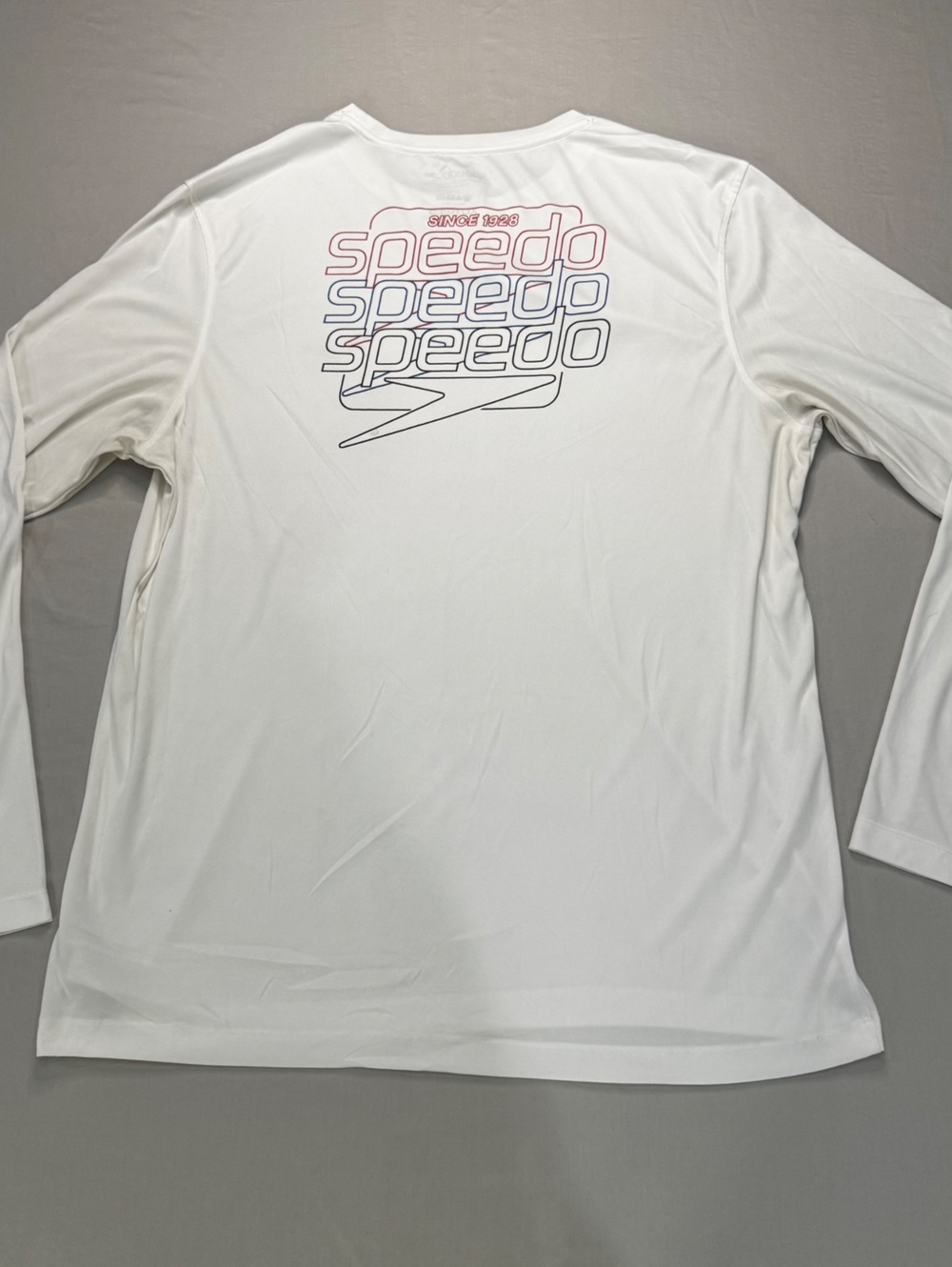 Speedo Men’s XL White Long Sleeve Performance Shirt Swim Athletic
